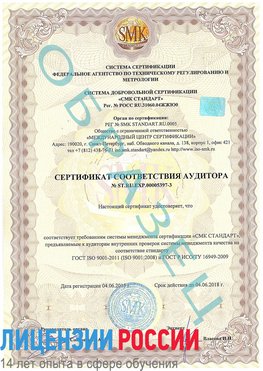Образец сертификата соответствия аудитора №ST.RU.EXP.00005397-3 Верхняя Пышма Сертификат ISO/TS 16949
