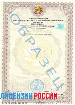 Образец сертификата соответствия (приложение) Верхняя Пышма Сертификат ISO 22000